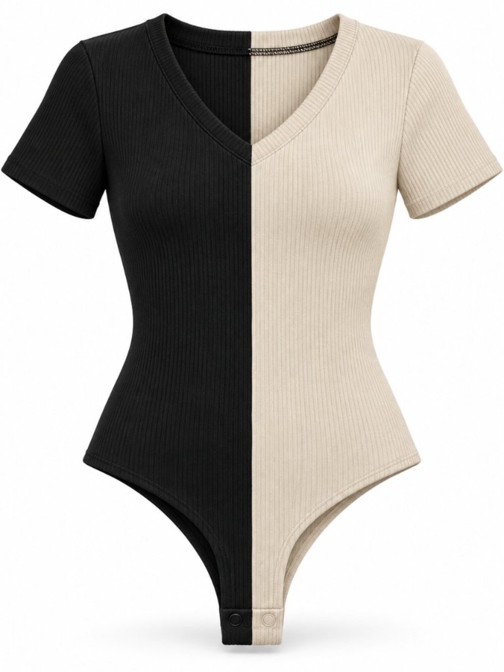 Good Luck Gem Colorblock Ribbed Bodysuit Size M NWT
